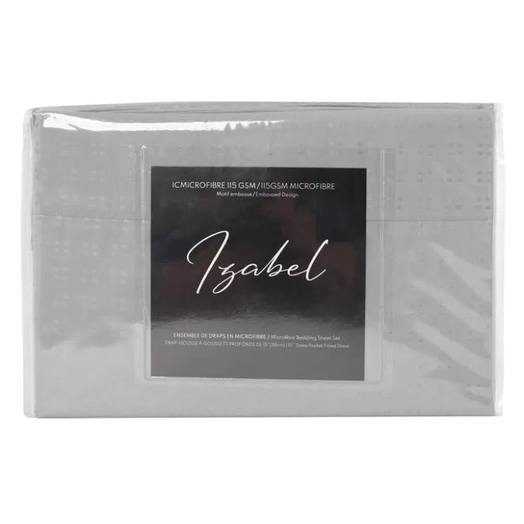 Queen Split-Head Microfibre Bed Sheet Set - Cement Grey Discount