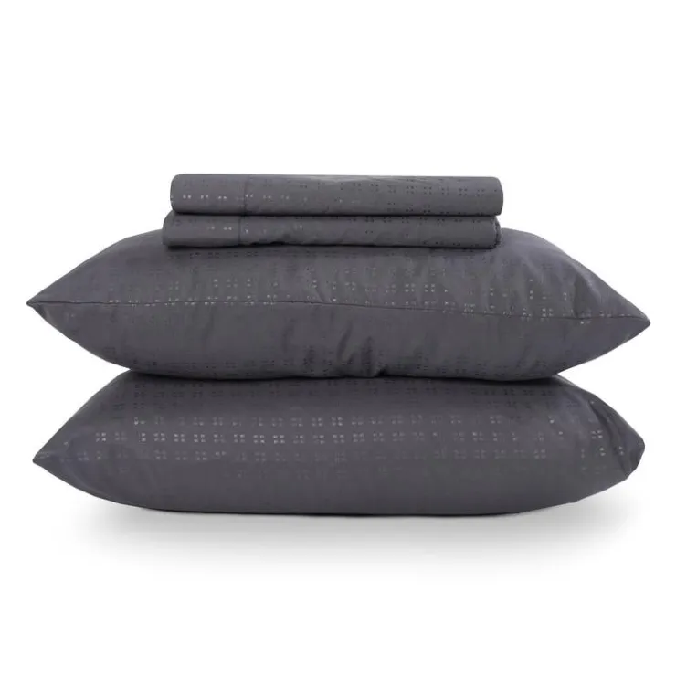 Queen Split-Head Microfibre Bed Sheet Set - Charcoal Grey Online