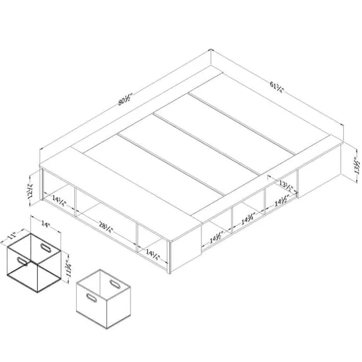 Meubles South Shore Queen Storage Bed and Baskets (60") - South Shore Online