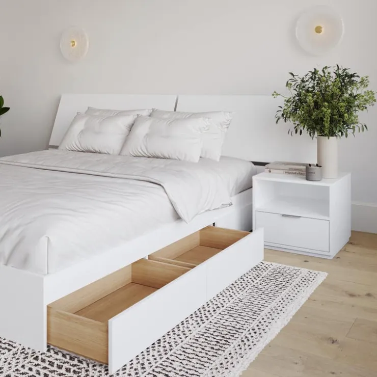 Nexera Queen Storage Bedroom Set (60") - 3 pcs - White
