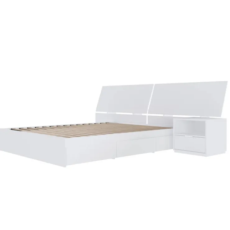 Nexera Queen Storage Bedroom Set (60") - 3 pcs - White