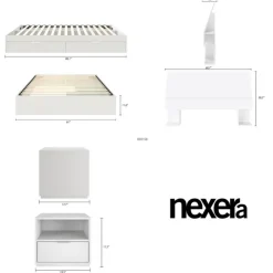 Nexera Queen Storage Bedroom Set (60") - 3 pcs - White Best