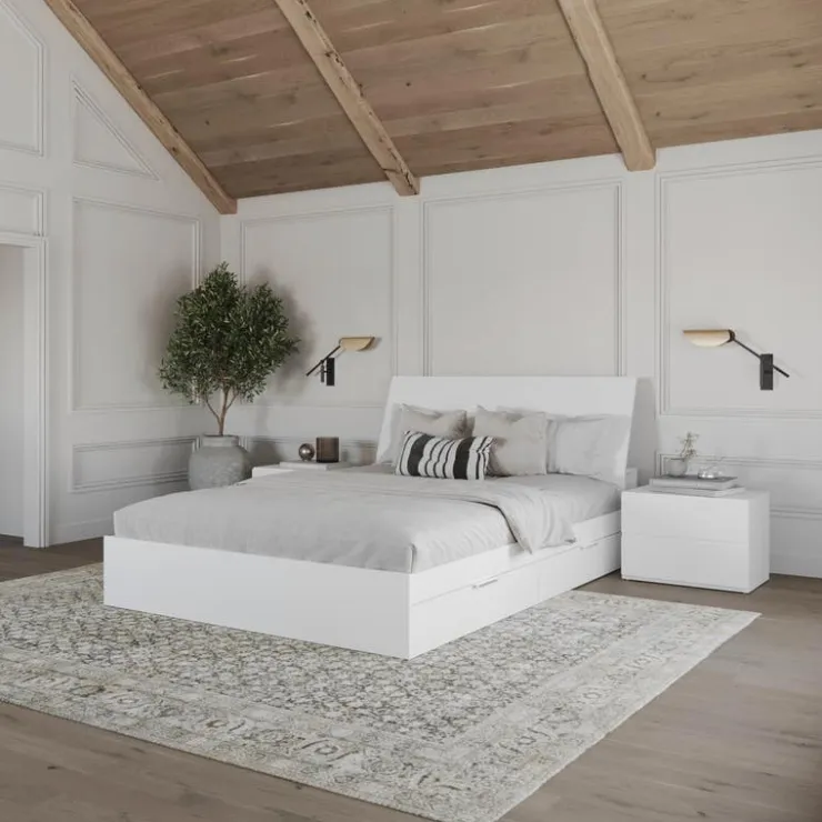 Nexera Queen Storage Bedroom Set (60") - 4 pcs - White Discount