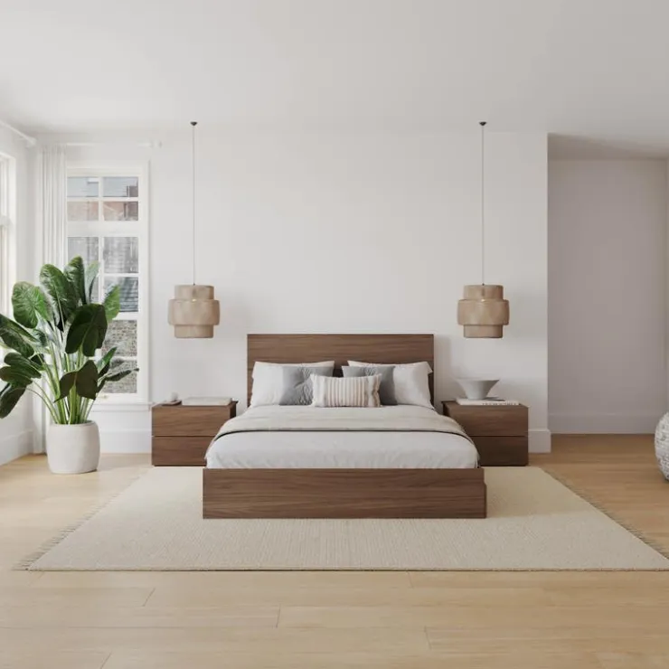 Nexera Queen Storage Bedroom Set (60") - 4 pcs - Walnut Outlet