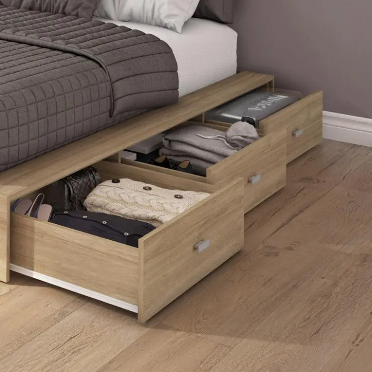 SUA-V Queen Storage Bedroom Set with 6-Drawer Storage (60") - 4 pcs Natural Online