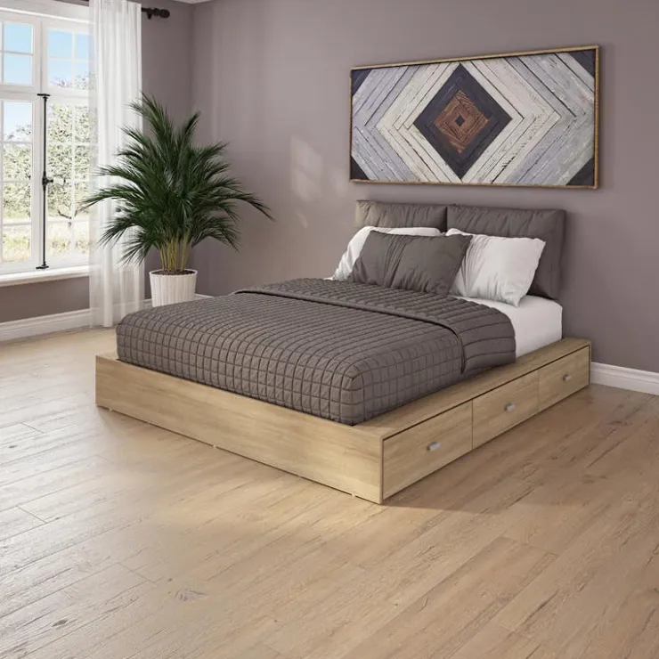 SUA-V Queen Storage Bedroom Set with 6-Drawer Storage (60") - 4 pcs Natural Online