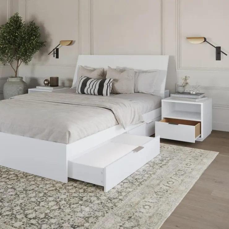 Nexera Queen Storage Bedroom Set (60") - 4 pcs - White New