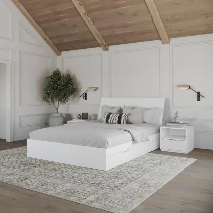 Nexera Queen Storage Bedroom Set (60") - 4 pcs - White New
