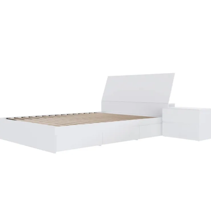 Nexera Queen Storage Bedroom Set (60") - 3 pcs - White New