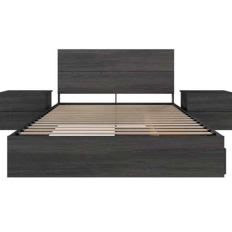 Nexera Queen Storage Bedroom Set (60") - 4 pcs - Bark Grey Sale
