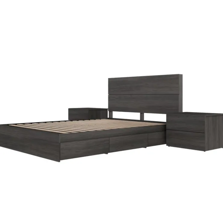 Nexera Queen Storage Bedroom Set (60") - 4 pcs - Bark Grey Sale
