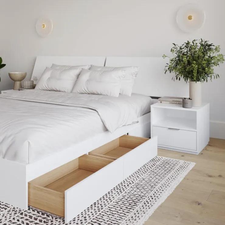 Nexera Queen Storage Bedroom Set (60") - 4 pcs - White New