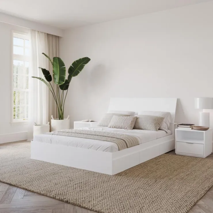 Nexera Queen Storage Bedroom Set (60") - 4 pcs - White Outlet