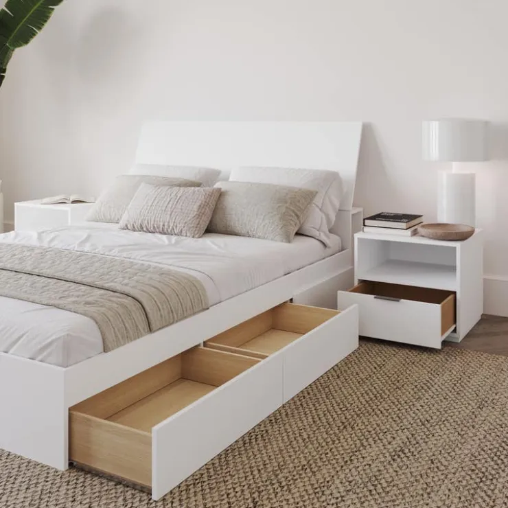 Nexera Queen Storage Bedroom Set (60") - 4 pcs - White Outlet