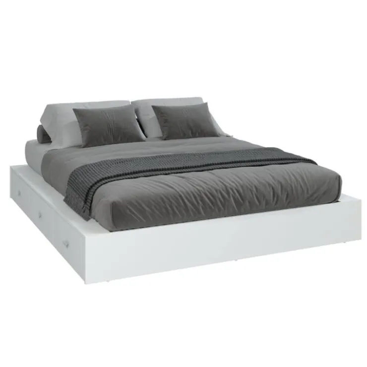 SUA-V Queen Storage Bedroom Set with 6-Drawer Storage (60") - 4 pcs White Hot