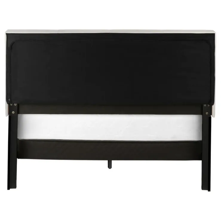 Monarch Queen Upholstered Bed with Headboard (60") - Beige New