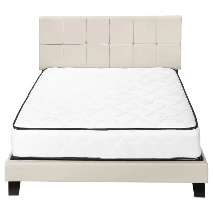 Monarch Queen Upholstered Bed with Headboard (60") - Beige Sale