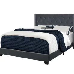 Monarch Queen Velvet Bed with Headboard (60