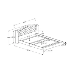 Monarch Queen Velvet Bed with Headboard (60