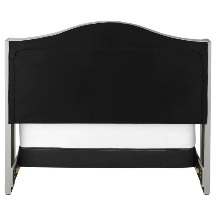 Monarch Queen Velvet Bed with Headboard (60") - Light Grey Sale