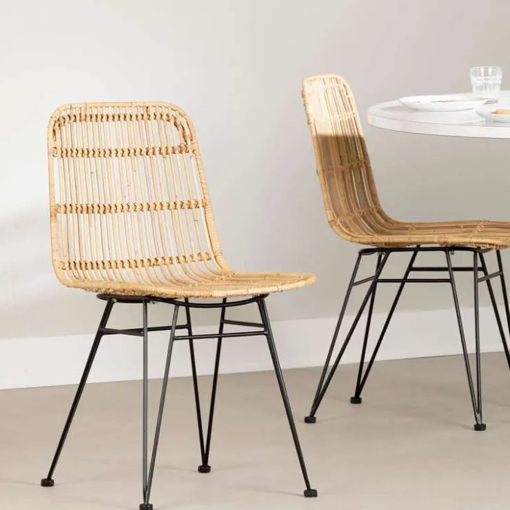 Meubles South Shore Rattan Dining Chair. Set Of 2 - South Shore Rattan and Black Sale