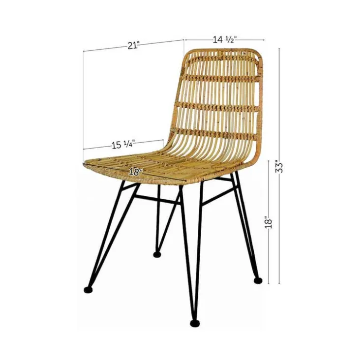 Meubles South Shore Rattan Dining Chair. Set Of 2 - South Shore Rattan and Black Sale