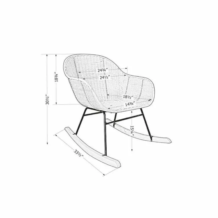 Meubles South Shore Rocking Chair RATTAN Clearance
