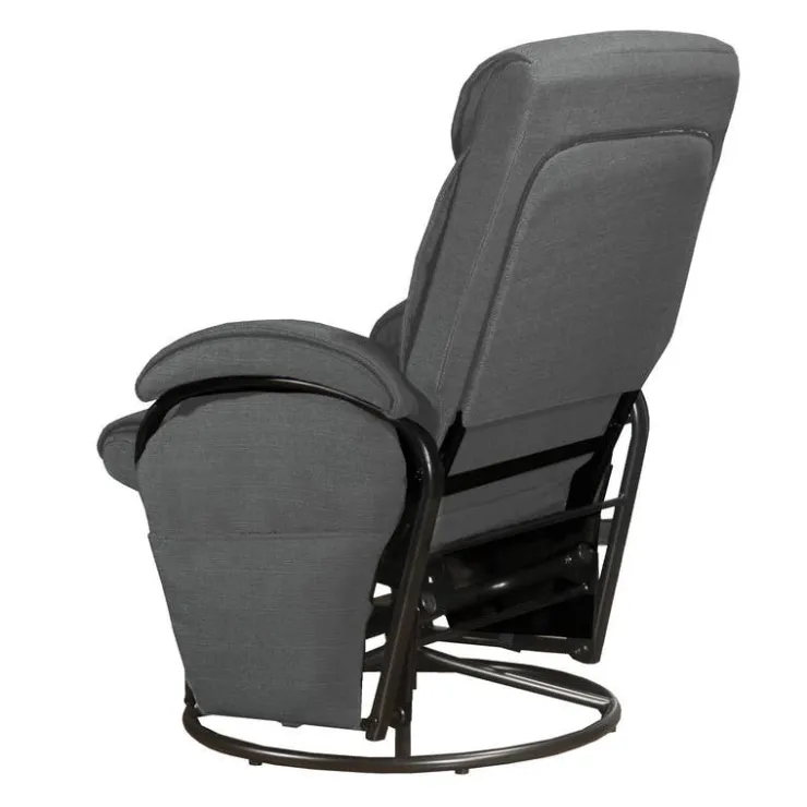 Reclining Ball-Bearing Swivel Glider with Ottoman Grey Best