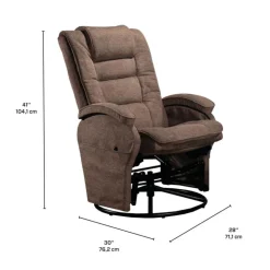 Reclining Ball-Bearing Swivel Glider with Ottoman - Brown Light Brown Discount