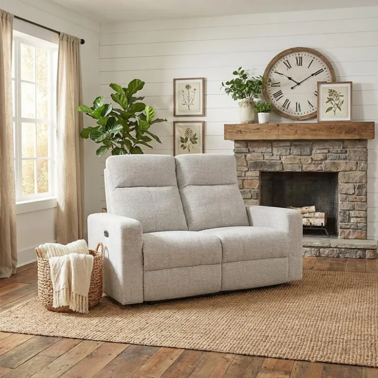Reclining Loveseat Beige Clearance