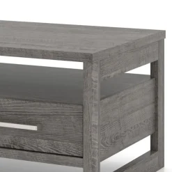 MEQ Rectangular Coffee Table with Storage Grey Best