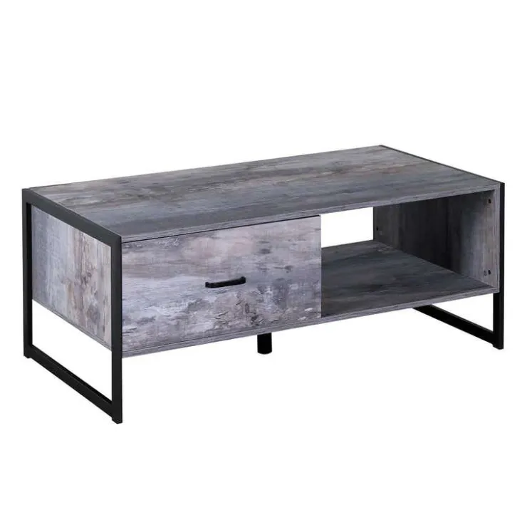 Rectangular Coffee Table with Storage Grey Hot