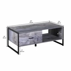 Rectangular Coffee Table with Storage Grey Hot