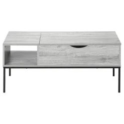 Monarch Rectangular Coffee Table with Storage - Grey Best