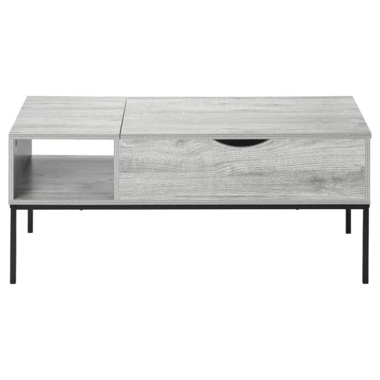 Monarch Rectangular Coffee Table with Storage - Grey Best