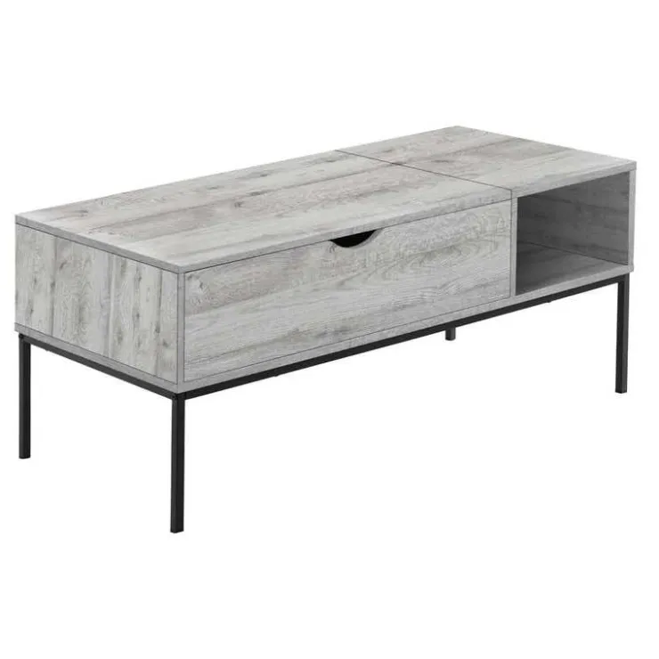 Monarch Rectangular Coffee Table with Storage - Grey Best