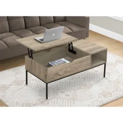 Monarch Rectangular Coffee Table with Storage - Dark Taupe Hot