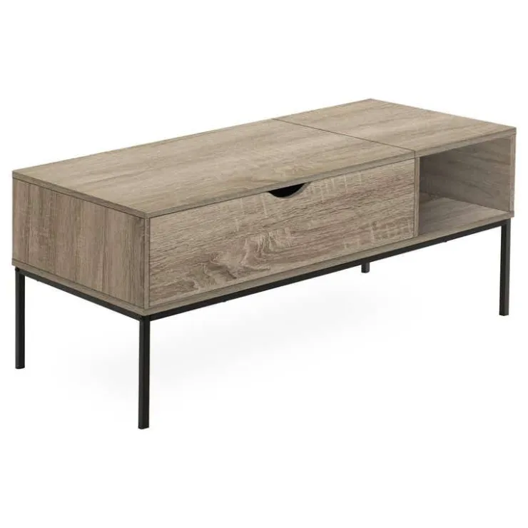 Monarch Rectangular Coffee Table with Storage - Dark Taupe Hot