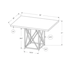 Monarch Rectangular Dining Table 48" - Grey