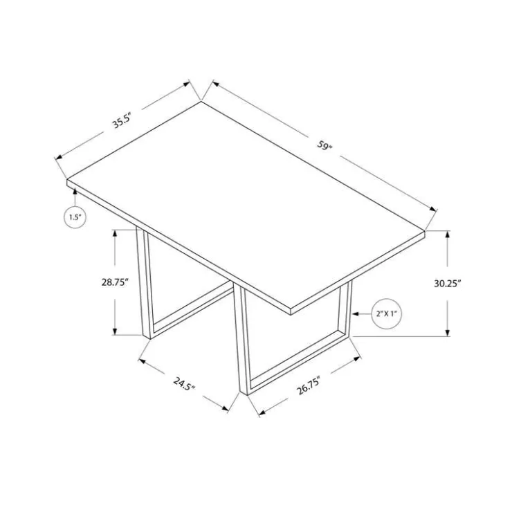 Monarch Rectangular Dining Table 60" - Grey Hot
