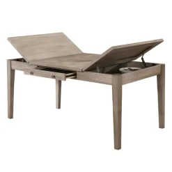 Rectangular Dining Table with Storage Compartments and 4 Chairs - Grey New