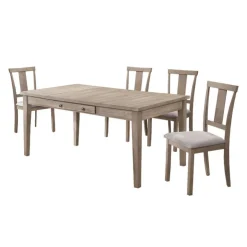 Rectangular Dining Table with Storage Compartments and 4 Chairs - Grey New