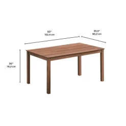 Rectangular Dining Table 60" Brown Discount