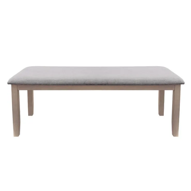 Rectangular Dining Table with Storage Compartments, 4 Chairs and 1 Bench - Grey