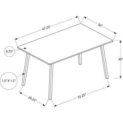 Monarch Rectangular Dining Table 48" - Grey Online