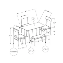 Monarch Rectangular Dining Table with 3 Chairs and 1 Bench OAK Best