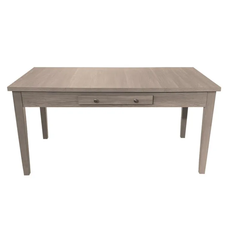Rectangular Dining Table with End Lift-Top Panels and Drawer Grey Sale