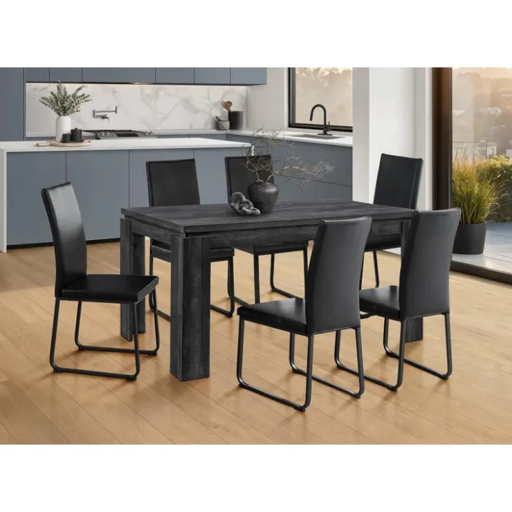 Monarch Rectangular Dining Table 60" - Black Outlet