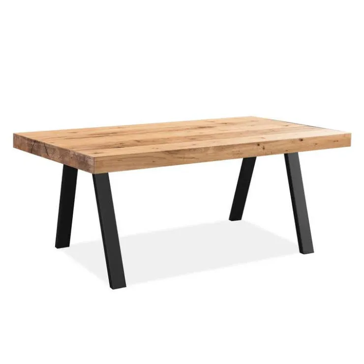 Rectangular Dining Table 75" Natural wood/ Black