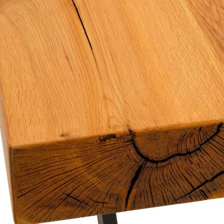 Rectangular Dining Table 75" Natural wood/ Black